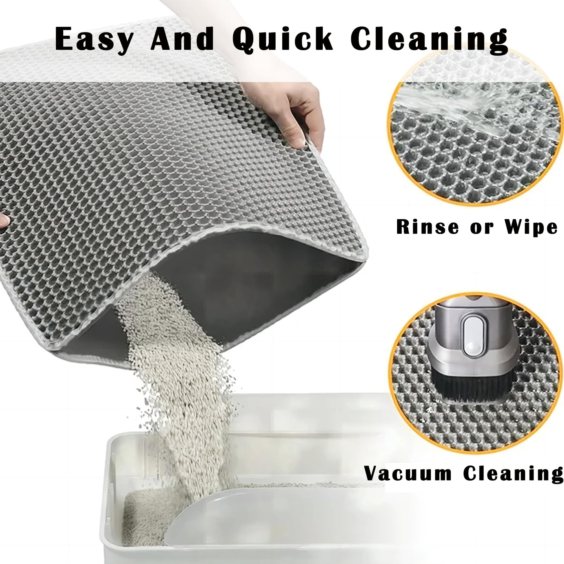 HCY&WLD 2-Pack Cat Litter Mat, Double Layer Honeycomb Waterproof Mat