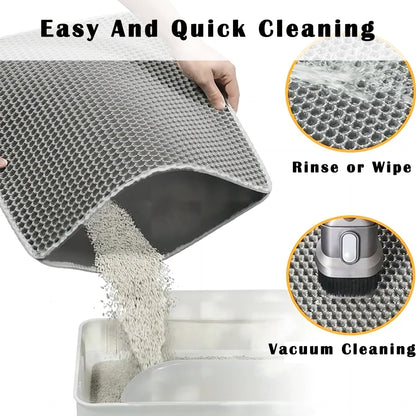 HCY&WLD 2-Pack Cat Litter Mat, Double Layer Honeycomb Waterproof Mat