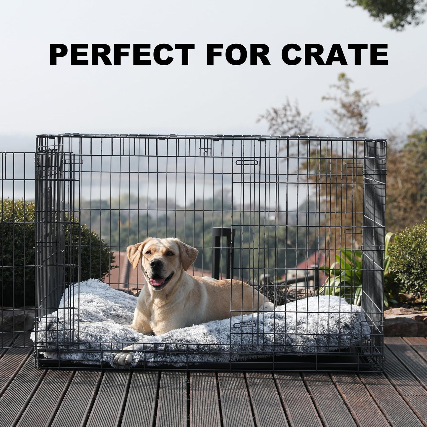 Bedfolks Waterproof Kennel Pad Plush Dog Bed, XXL Crate Bed x29" Bed