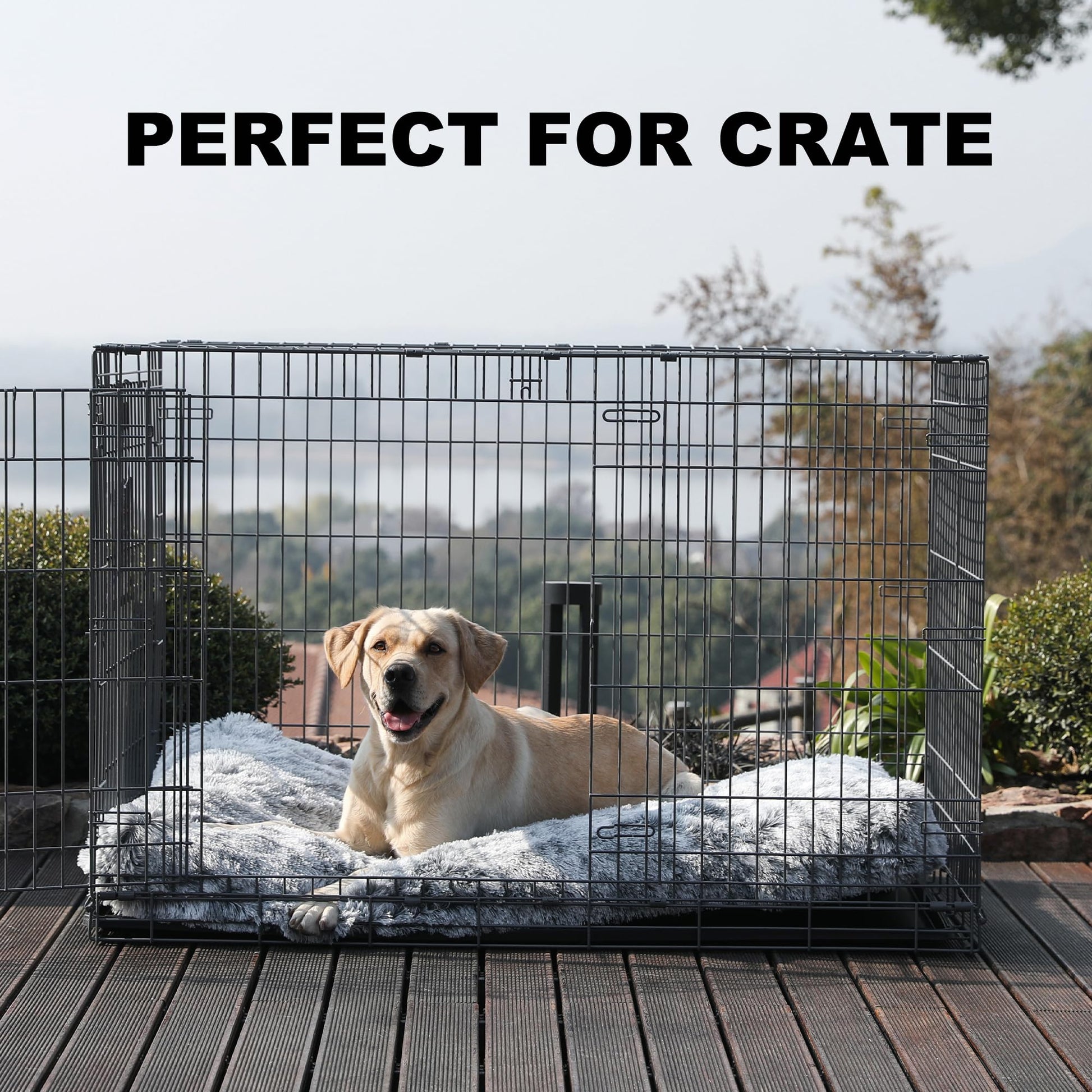 Bedfolks Waterproof Kennel Pad Plush Dog Bed, XXL Crate Bed x29" Bed