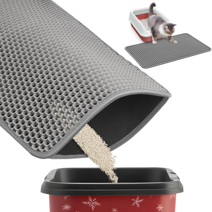Powools 27" x 19" Cat Litter Mat Ultra-Large Litter Box Mat