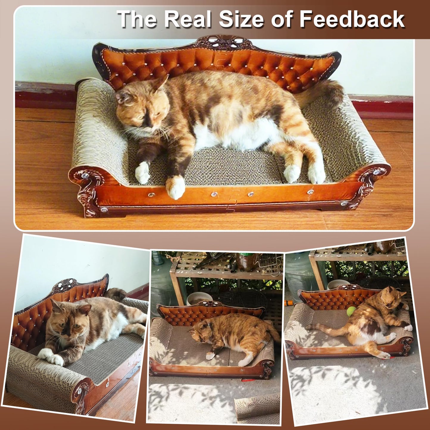 COOZMENT Sofa-Shaped Cat Scratching Couch Lounge Bed Thick Bed