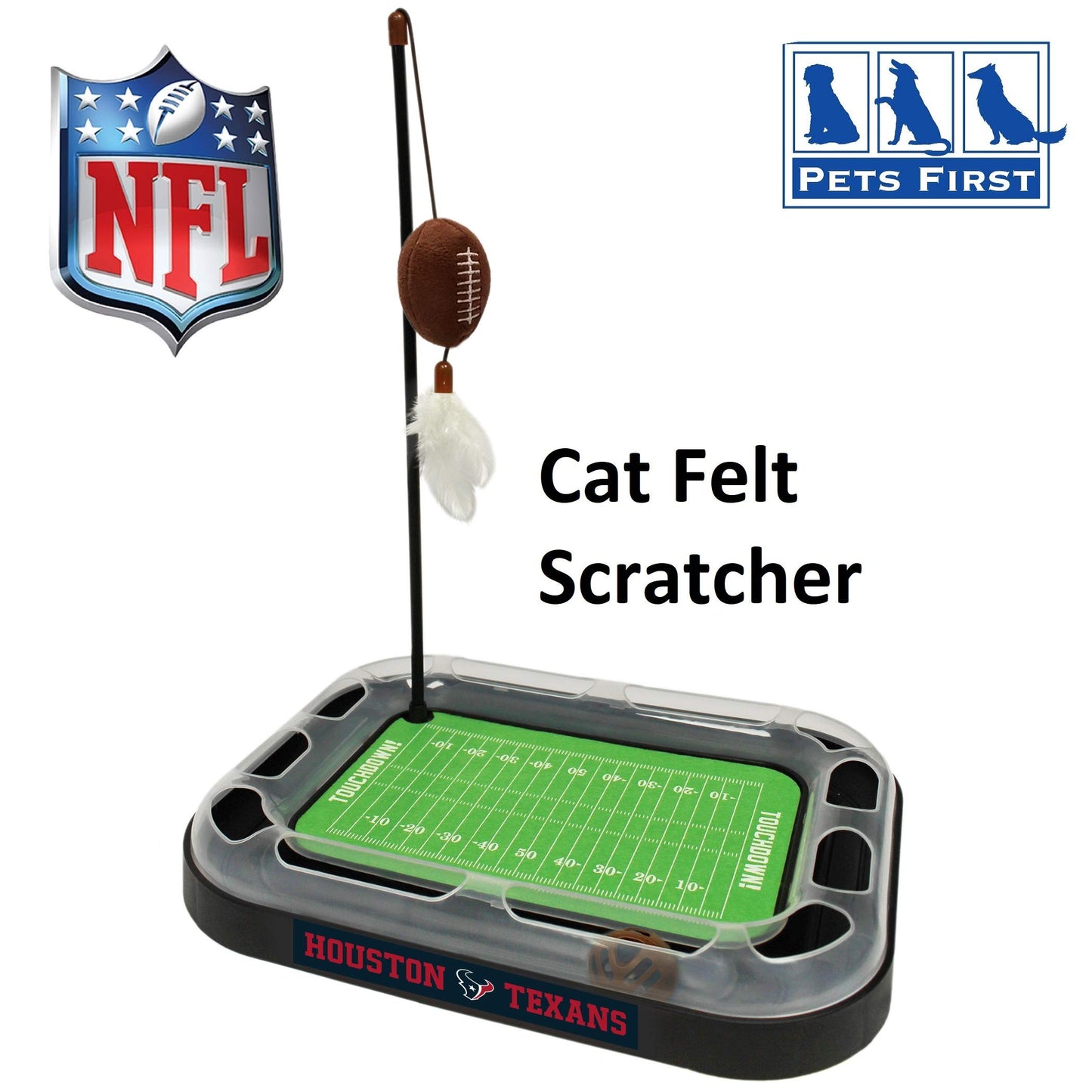 Pets First Catnip Toy HOUSTON TEXANS FOOTBALL FIELD CAT SCRATCHER TOY