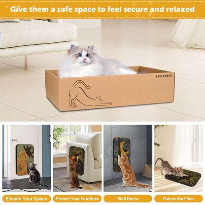 LESISSMER Art Cat Scratcher, 3 Packs Wall-Mountable Art Cat Scratchers