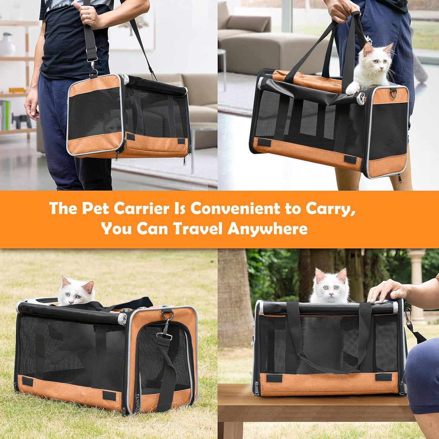 GAPZER Dog Carry Bag for Puppy Pet Soft-Shell Portable Kennel Crate