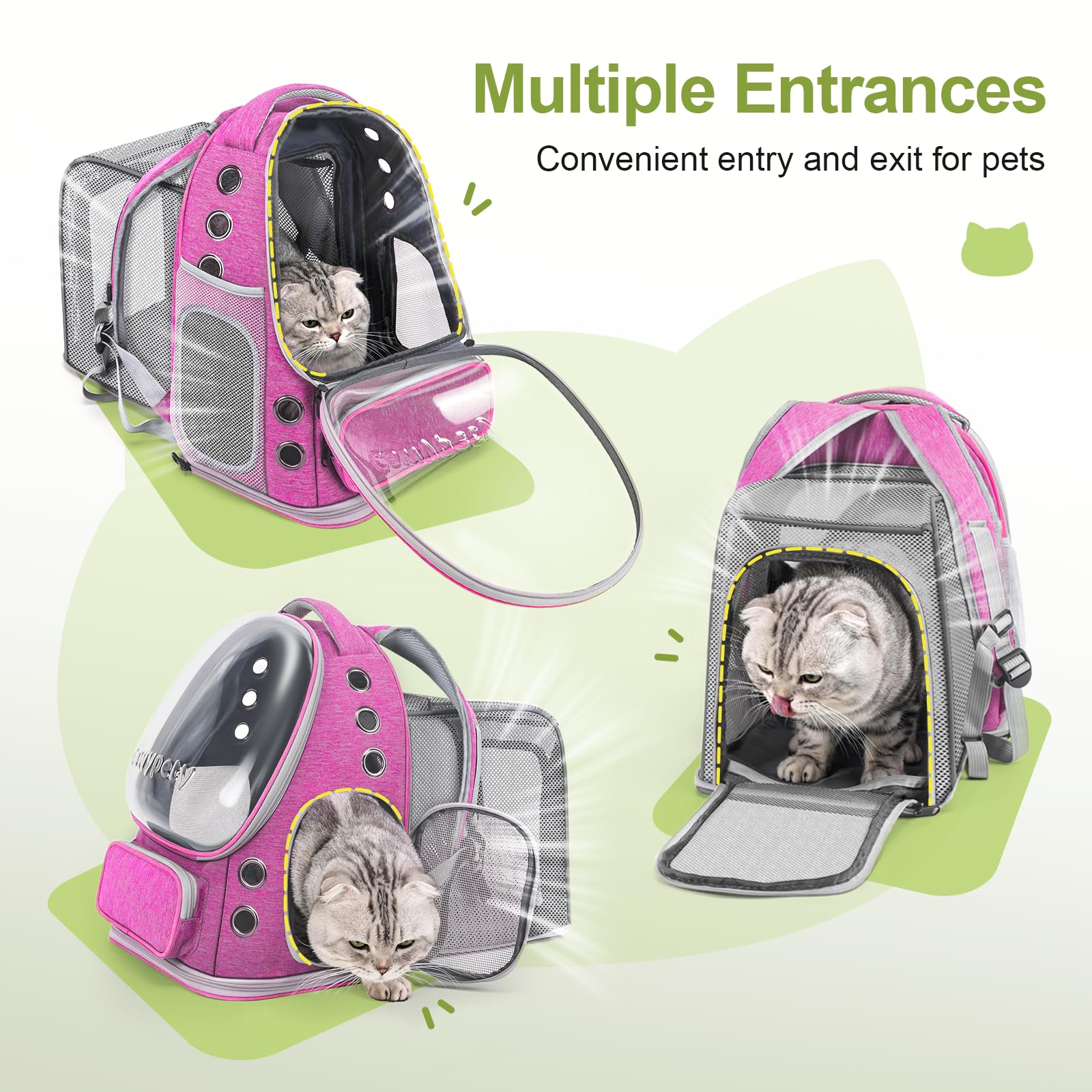 Cawypety Expandable Cat Backpack,Cat Bubble Backpack Carrier
