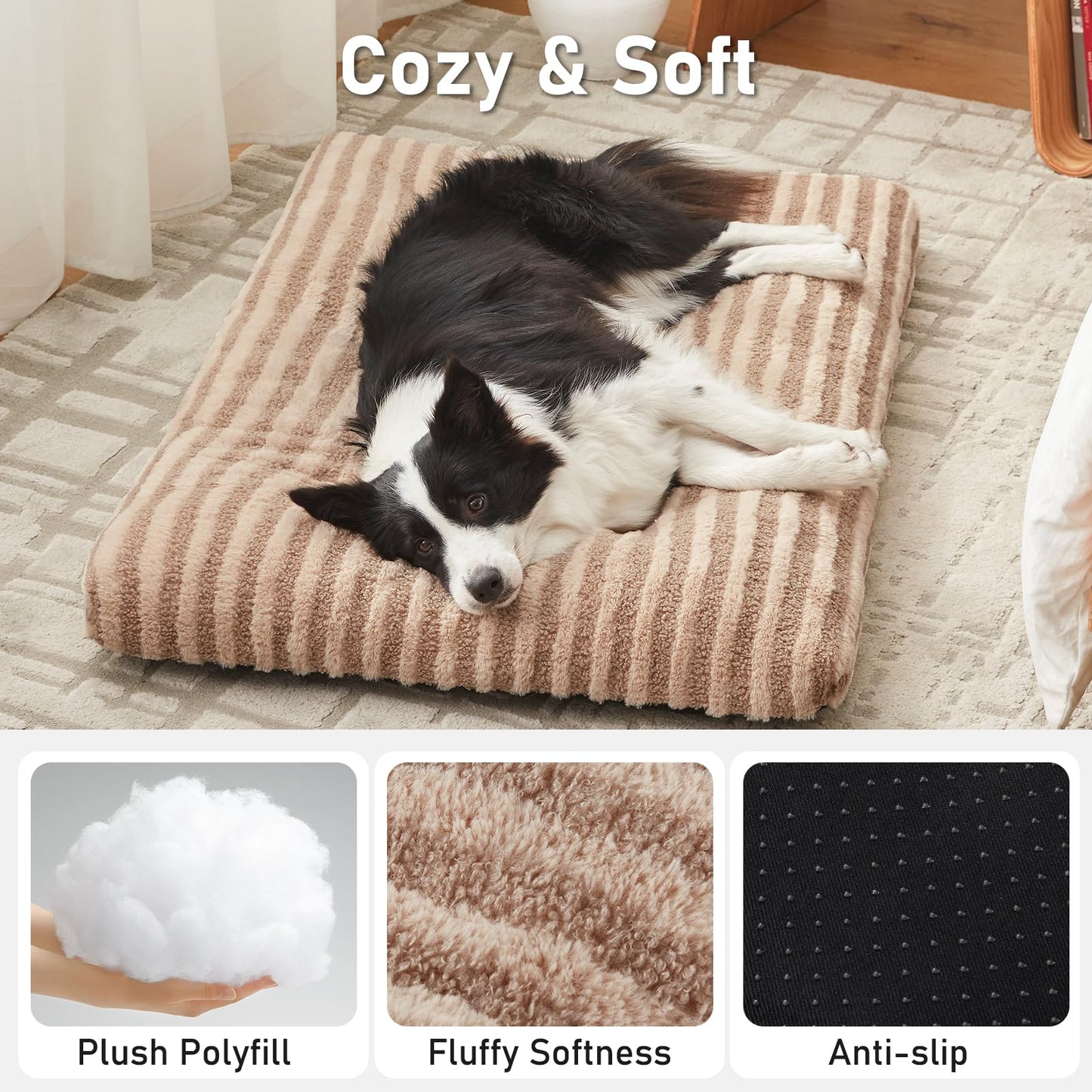 FURTIME Washable Small Dog Bed, Deluxe Dog Crate Beds Comfy Crate