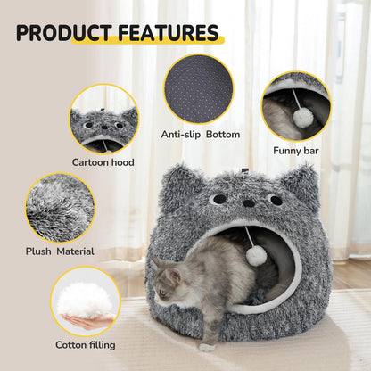 CATISM Cat Bed, Cat Beds for Indoor Cats Kitten Bed Cave Washable Bed