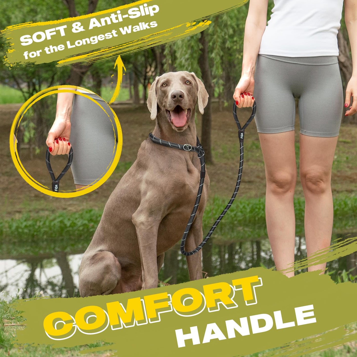 Fida Durable Slip Lead Dog Leash Bulk Pack of 5, Heavy Duty 1/2" Lead