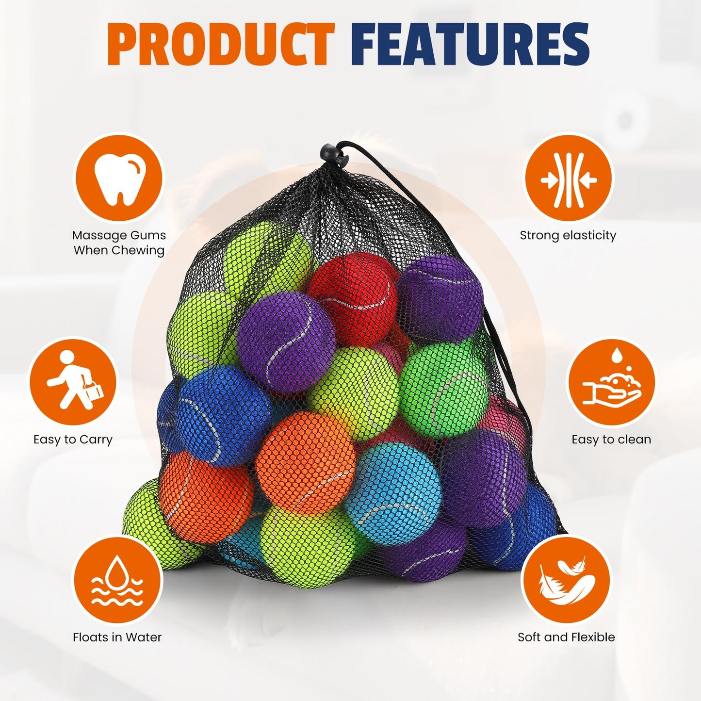 FURWEY Tennis Balls for Dogs 16 Pack,Durable and Non-Toxic Dog Toys