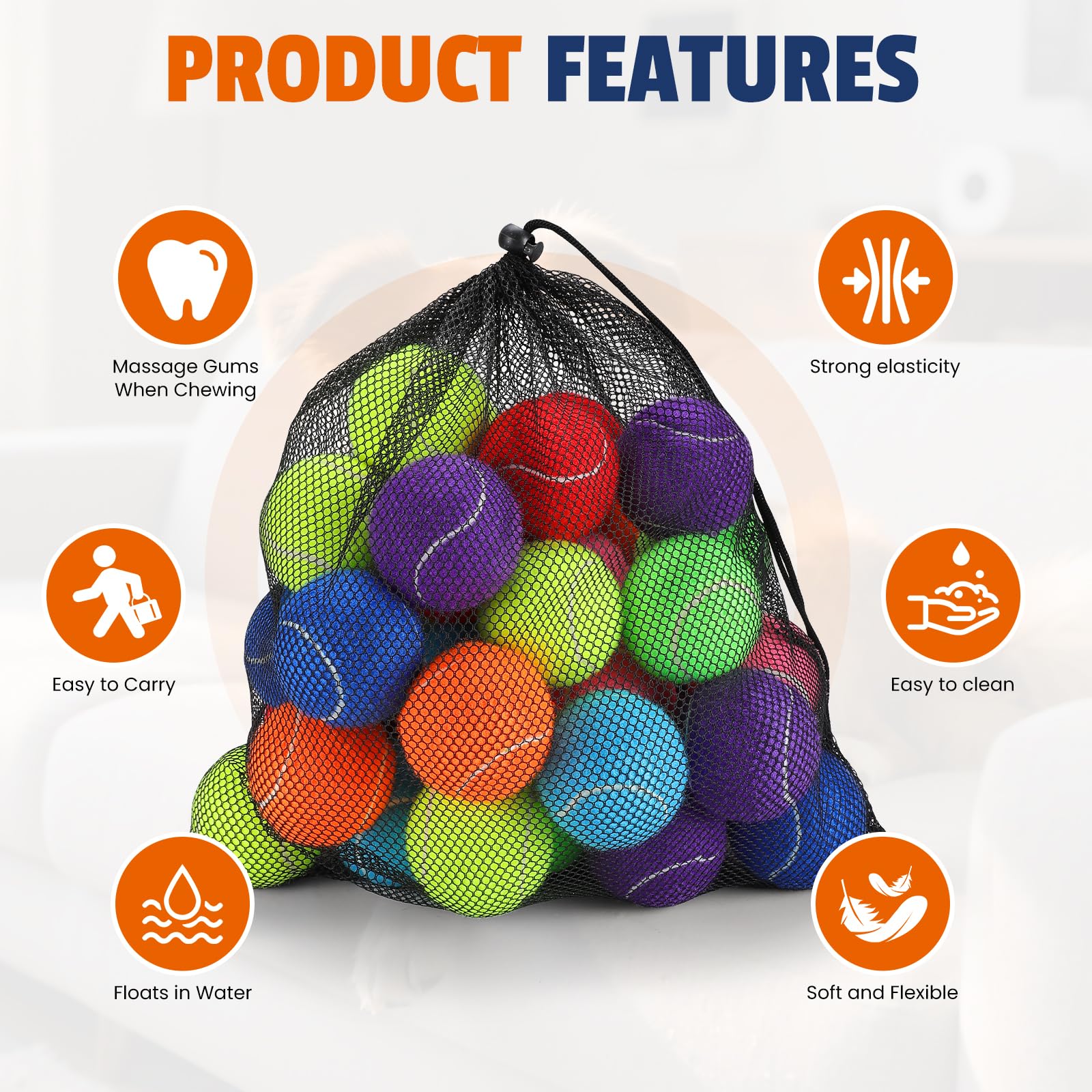 FURWEY Tennis Balls for Dogs 16 Pack,Durable and Non-Toxic Dog Toys