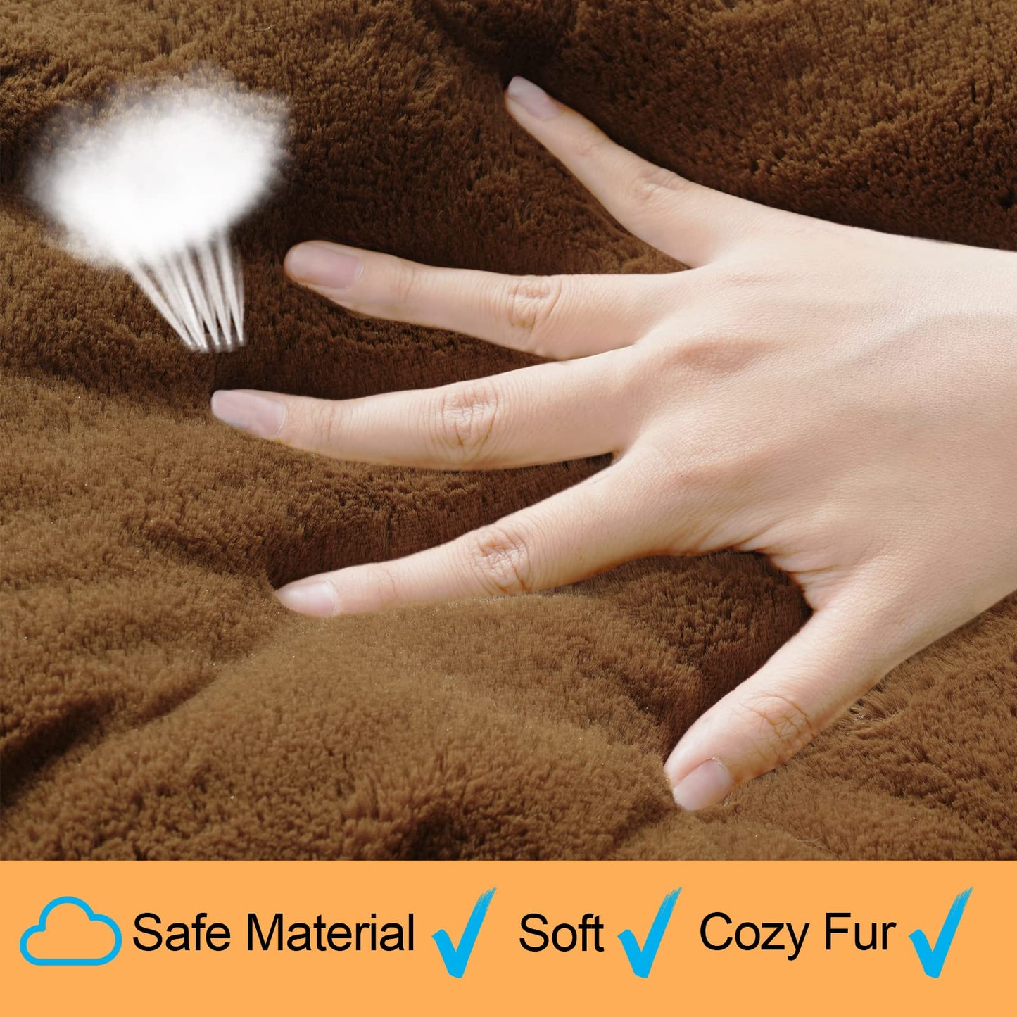 VERZEY Dog Bed, Ultra Soft Faux Fur Dog Crate Pad Bed