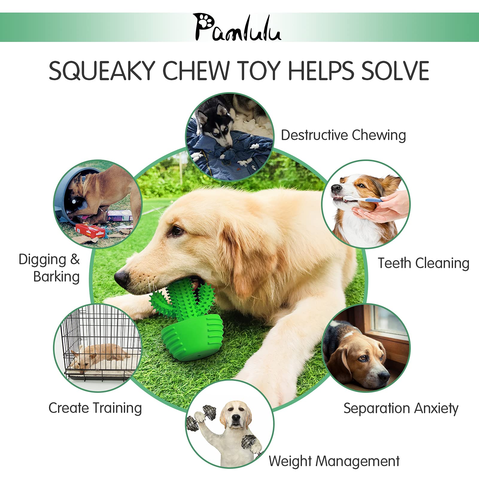 Pamlulu Dog Chew Toys Dog Toothbrush Stick Teeth Cleaning Brush Chew