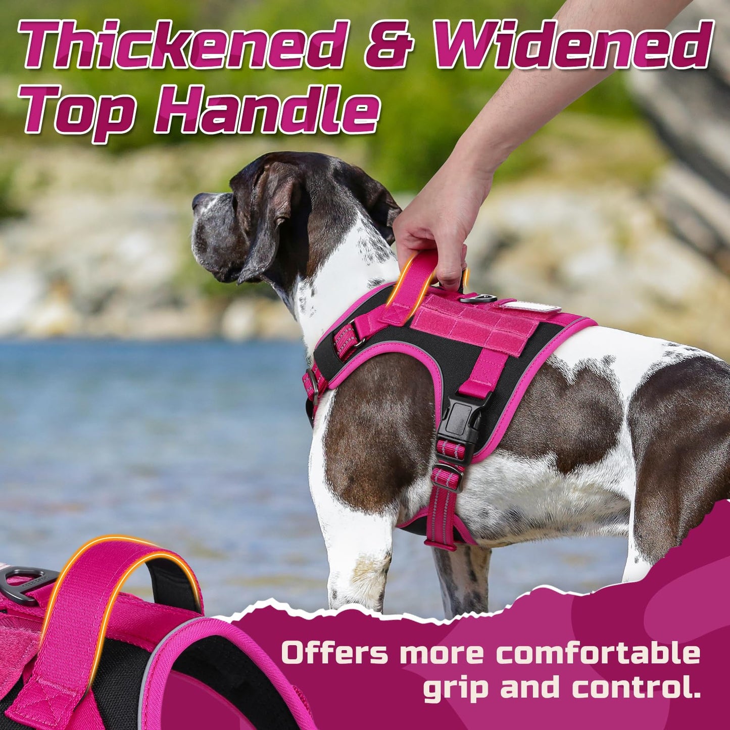 rabbitgoo Tactical Dog Harness for Large Dogs, No Pull Harness