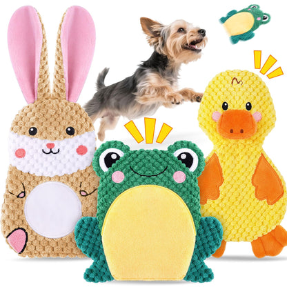 XIUGOAL Dog Toys to Keep Them Busy, 3 Pack No Stuffing Chew