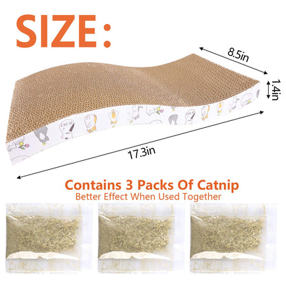 PatiencET 3 Pack Cat Scratcher Pad Recycle Corrugated Cat Furniture