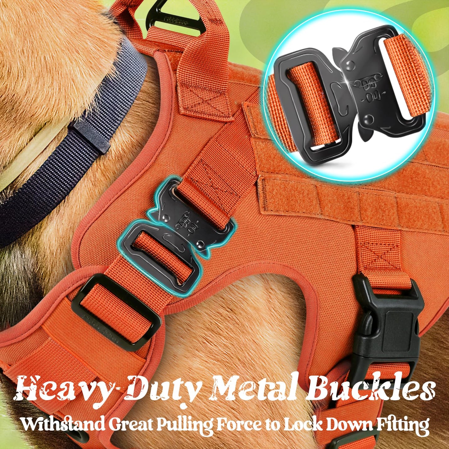 rabbitgoo Tactical Dog Harness Medium Sized, Heavy Duty Pet Harness
