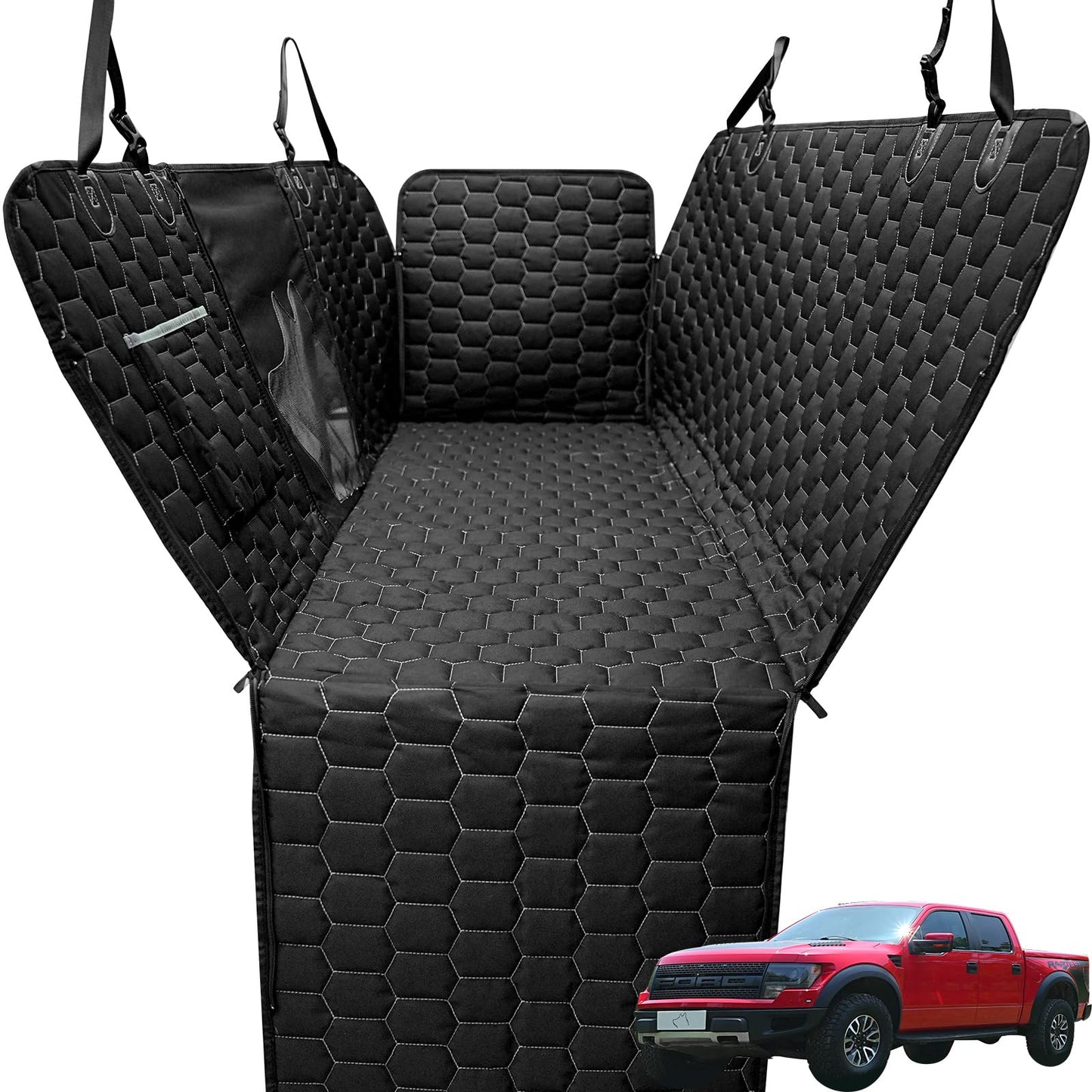 Meginc Dog Car Seat Cover for Trucks, Dog Seat Cover for Back Seat