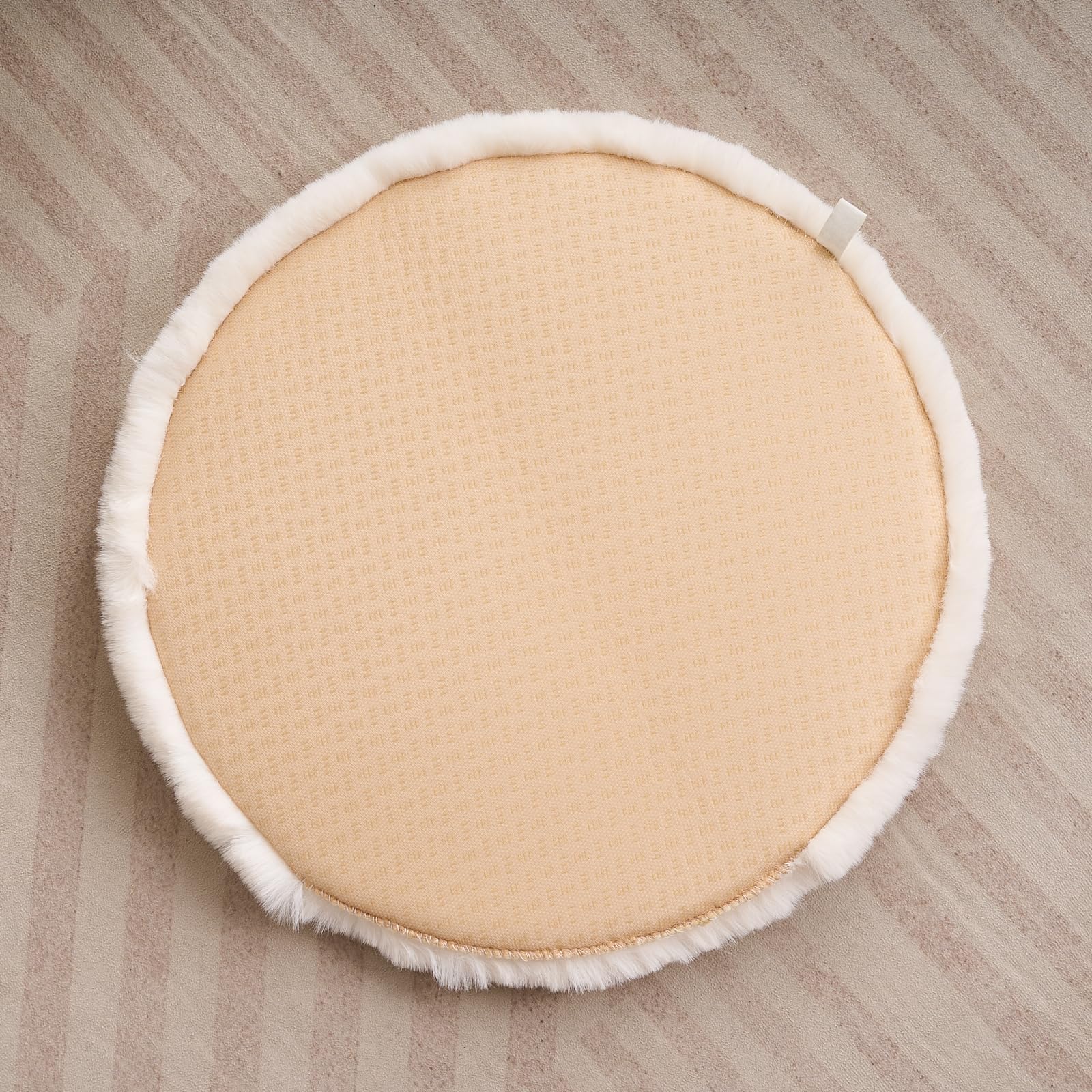SHENGOCASE Round Faux Rabbit Fur Pet Bed Kneading Cushion, Cat Bed