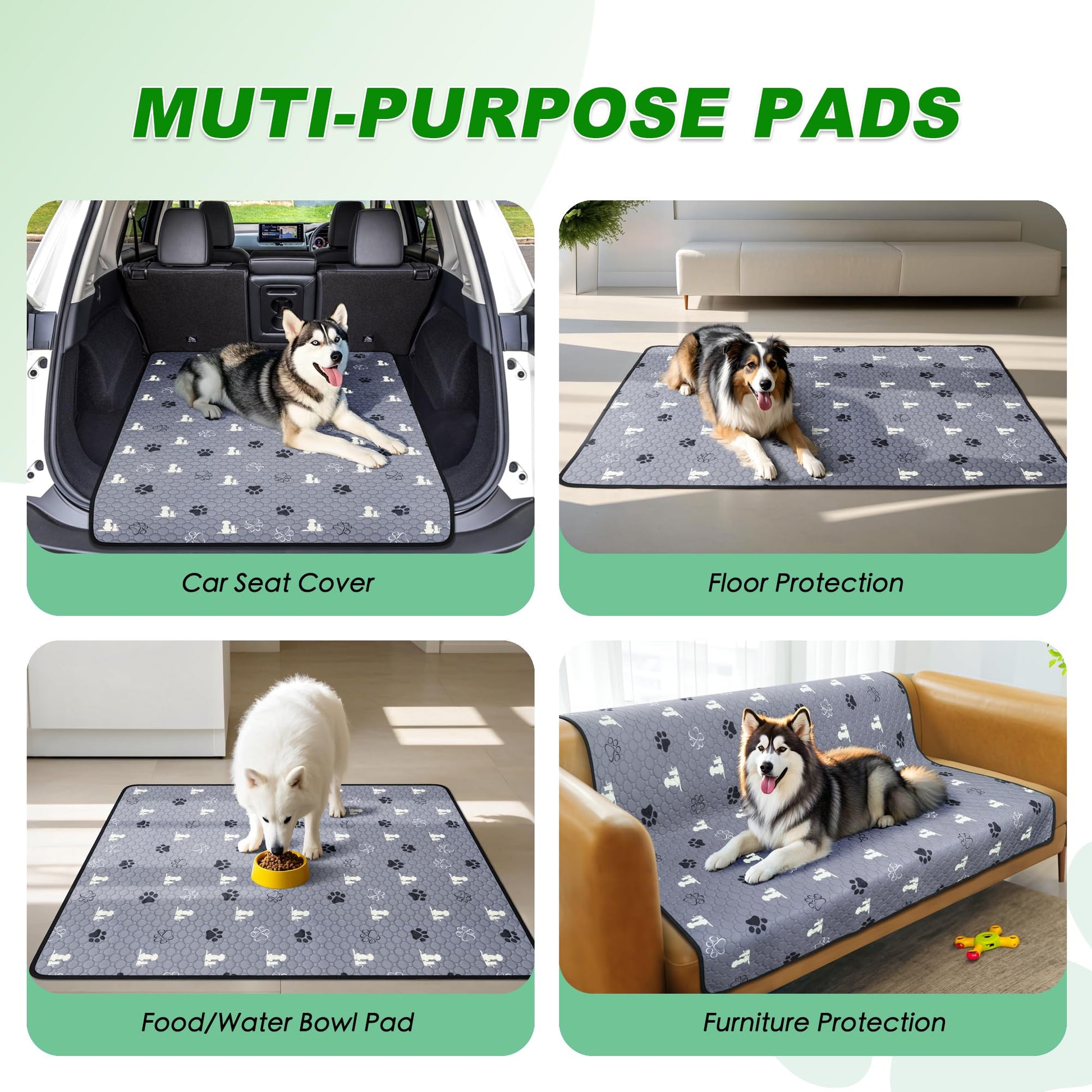 WanpeeGoo Washable Pee Pads, Puppy Pee Pad for Dogs, 2 Pack Bed