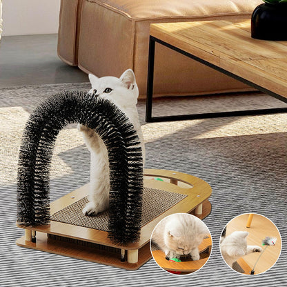 5-in-1 Multifunctional Cardboard Cat Scratcher,Cat Hair Brush Catnip
