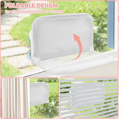 2 Pack Cat Window Perch,Cat Window Hammock Cordless Foldable Bed