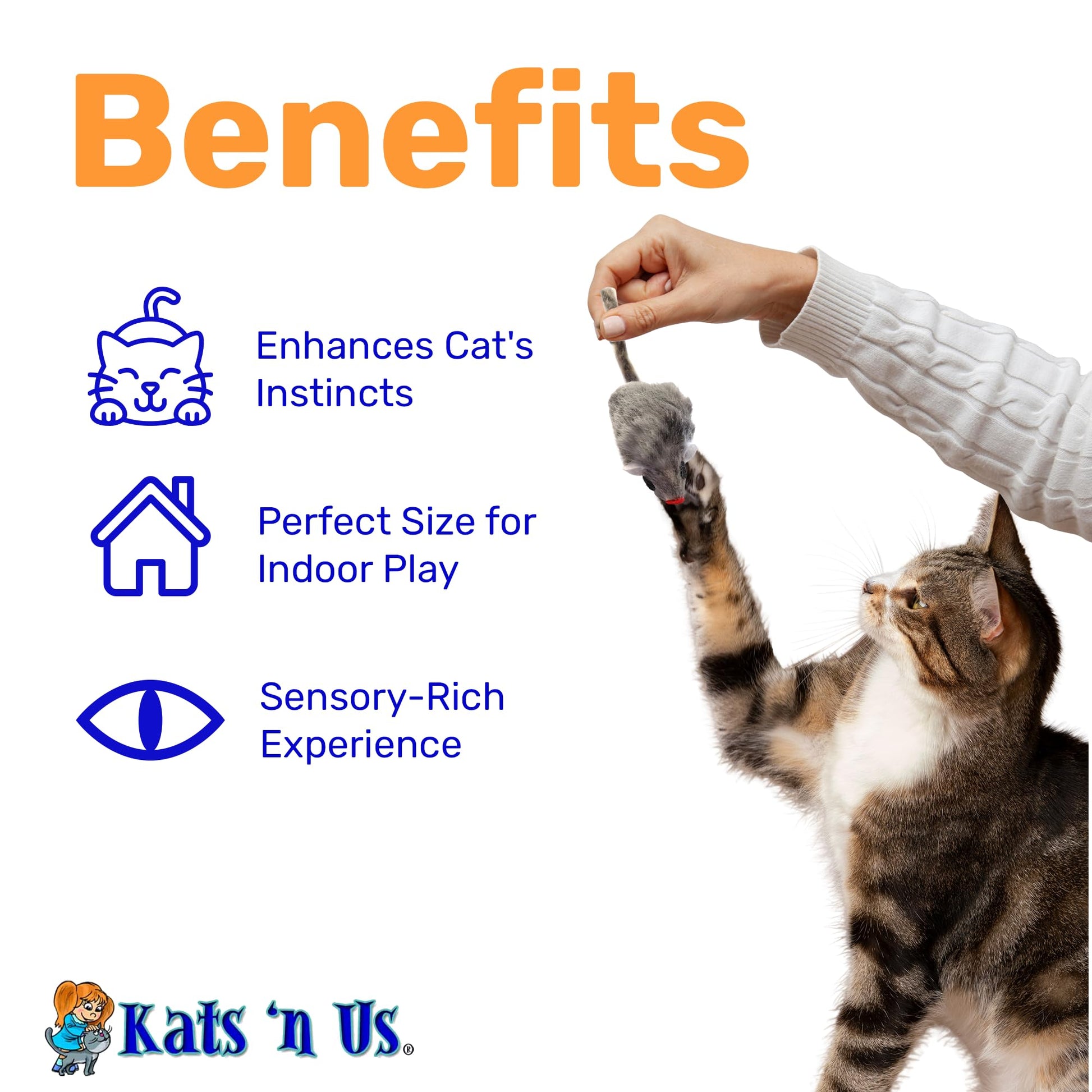 Kats'N Us Fur Mouse Cat Toy 10 Pak Mouse