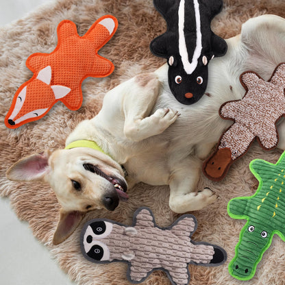 Eneston 5 Pack No Stuffing Squeaky Dog Toys for Large Dogs Plush