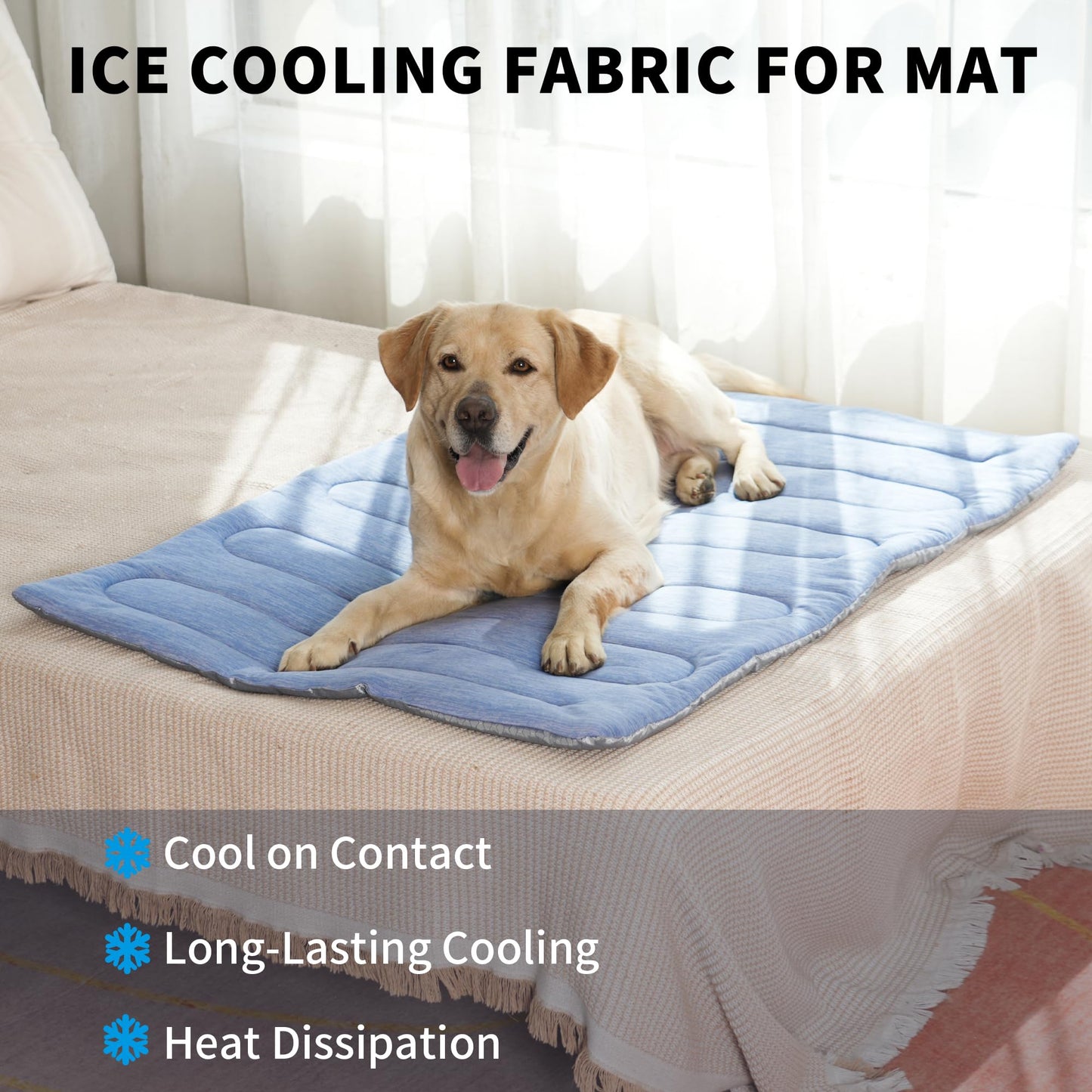 MARUNDA Dog Cooling Mat, No Need to Freeze Or Refrigerate This Cool