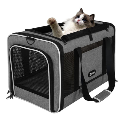 GAPZER Cat Carrier 18x11x11 Top Load Soft Pet Travel Bag Over Bag