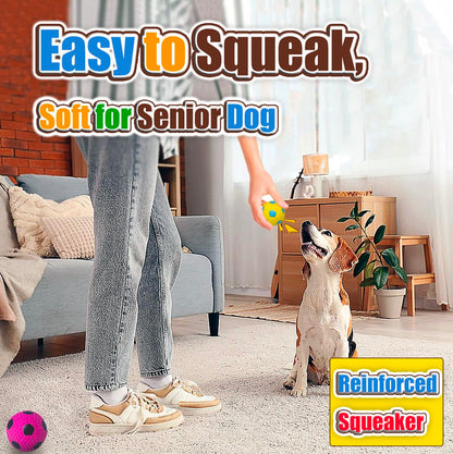 HOLYSTEED Squeaky Dog Toys for Medium Dogs 4pcs, Latex Squeak Chew