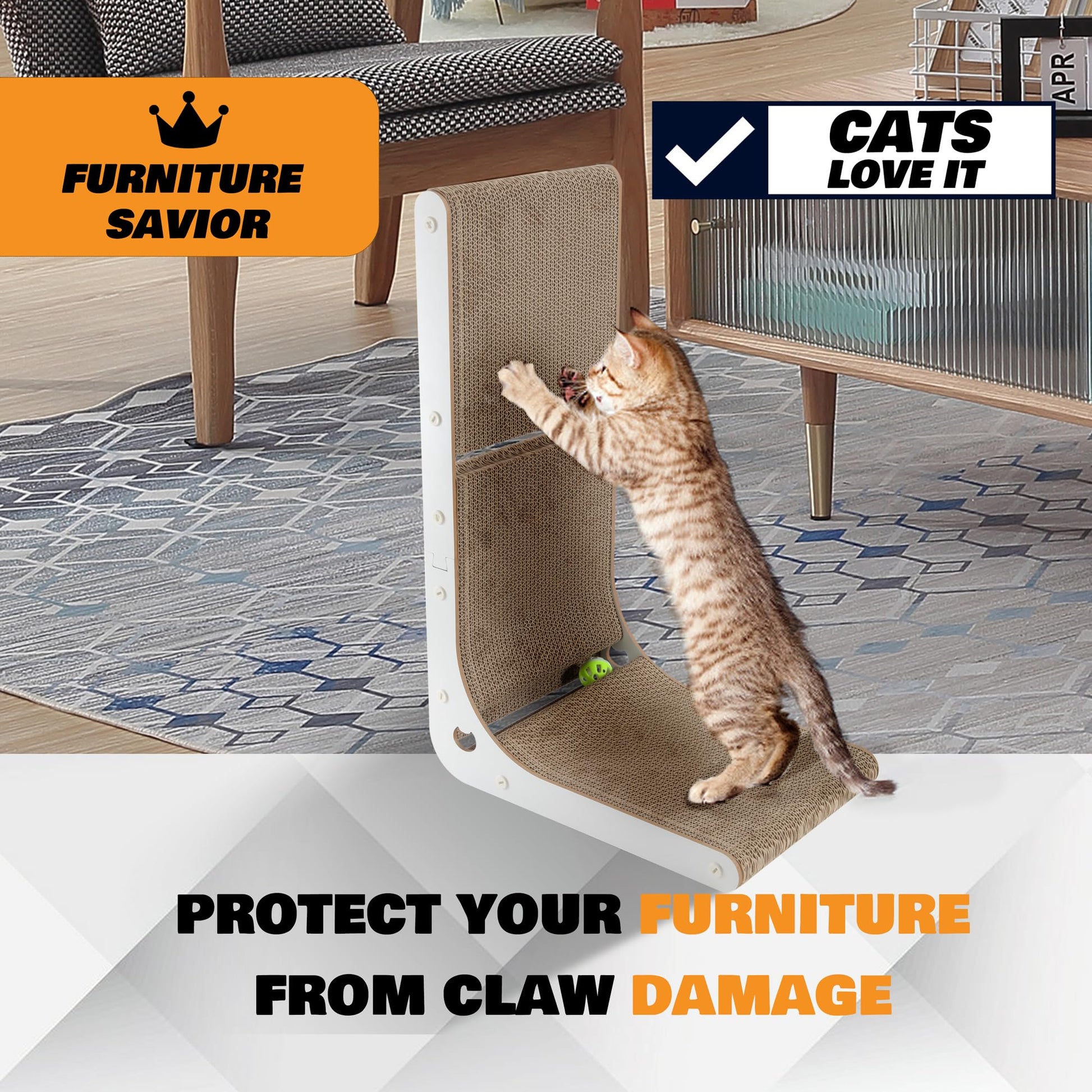 SMARTBEAN Cardboard Cat Scratcher, Vertical Cat Scratching Board
