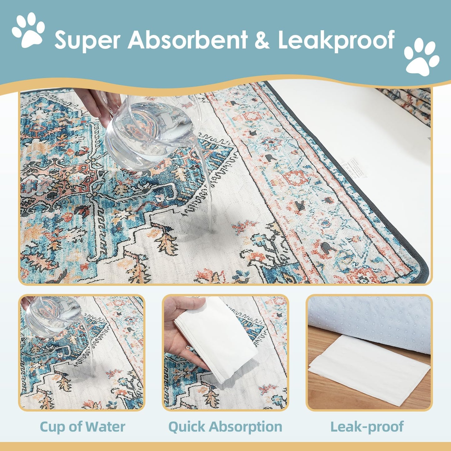 SCLOSE Washable Pee Pad for Dogs Extra Large, 72" x 72" Reusable Mat