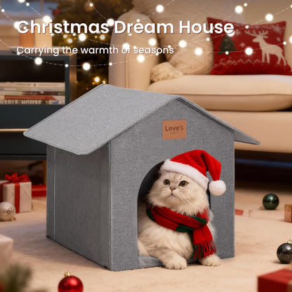 Love's cabin Outdoor Cat House Weatherproof, Insulated Feral Cat House