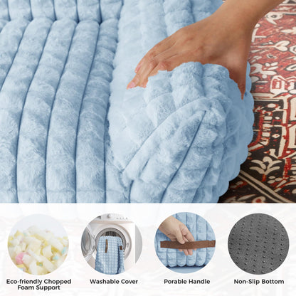 blunique Cute Cat Couch Bed for Indoor Cats Fluffy Faux Rabbit Fur Bed