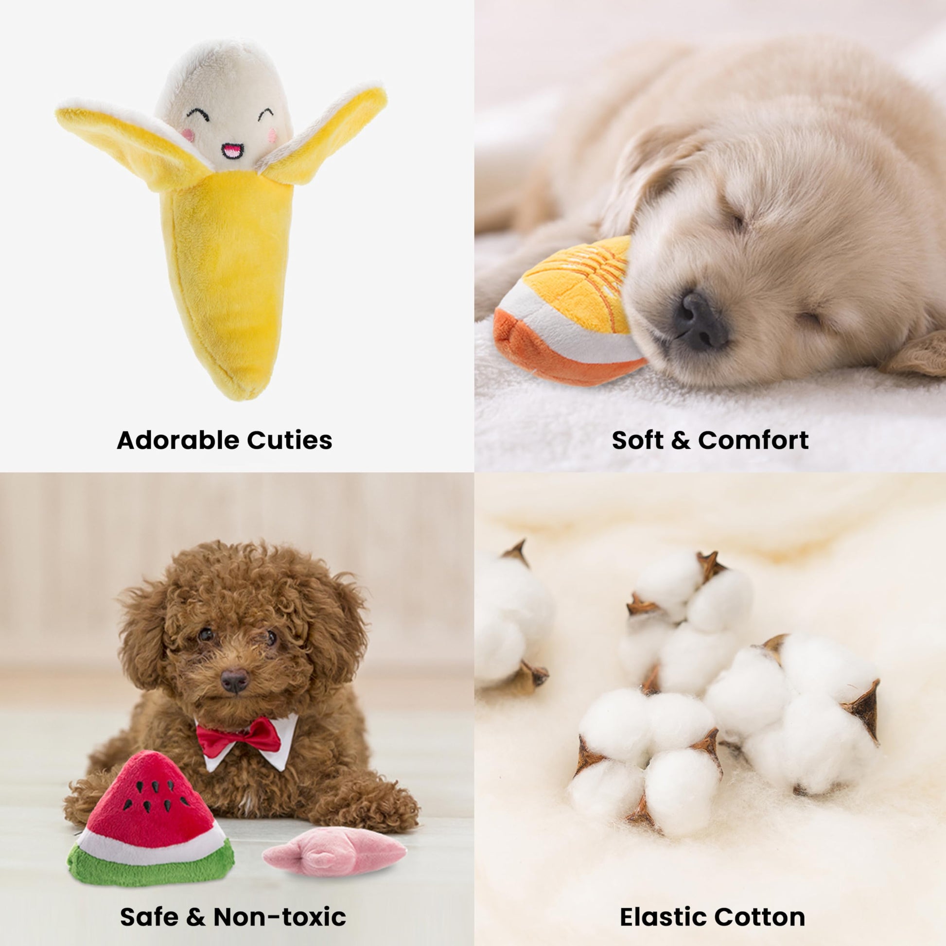 Nocciola Dog Squeaky Toys, Plush Small Dog Toys for Dogs, Plush