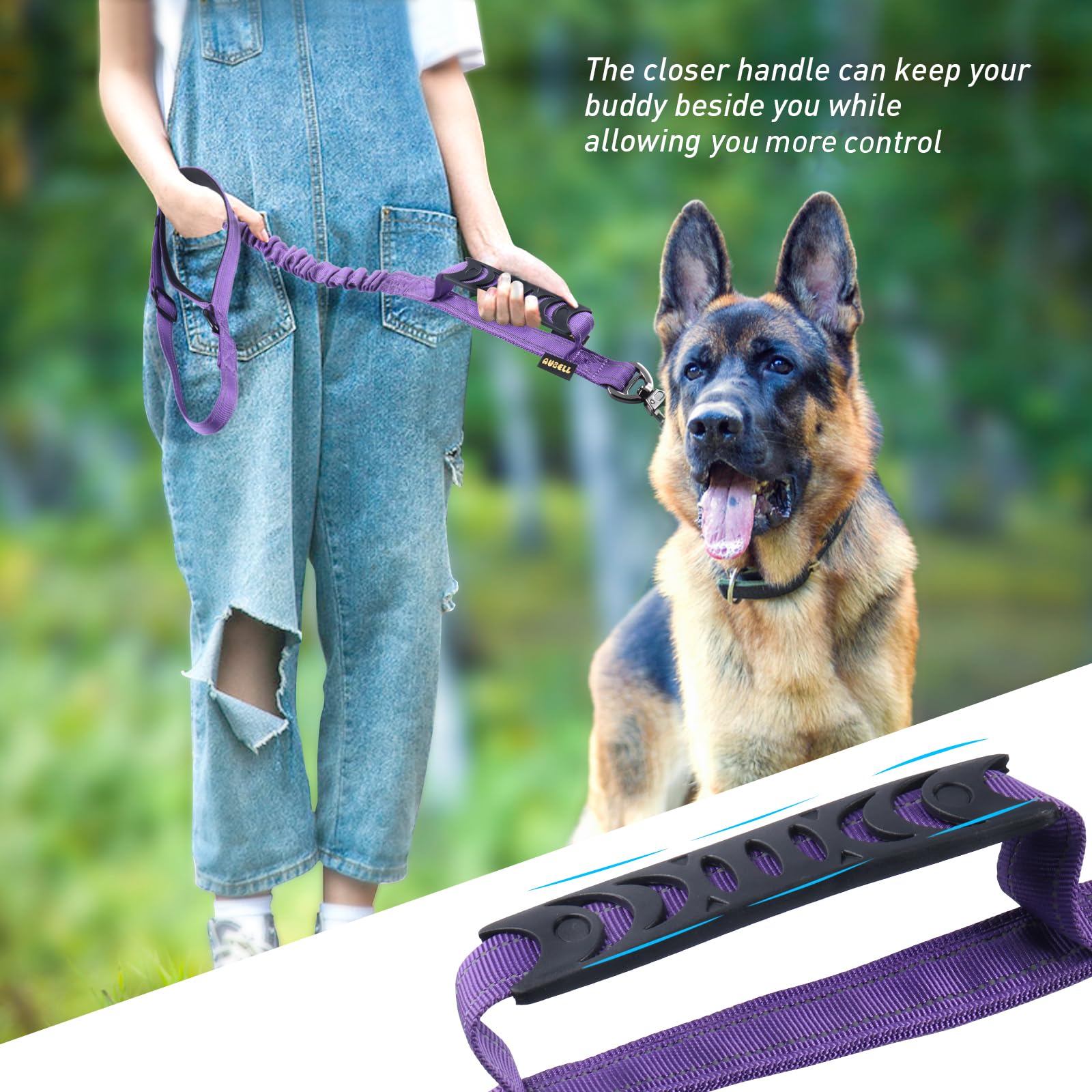 AUBELL Tactical Dog Leash Heavy Duty,4- Reflective Strong No Pull Seat