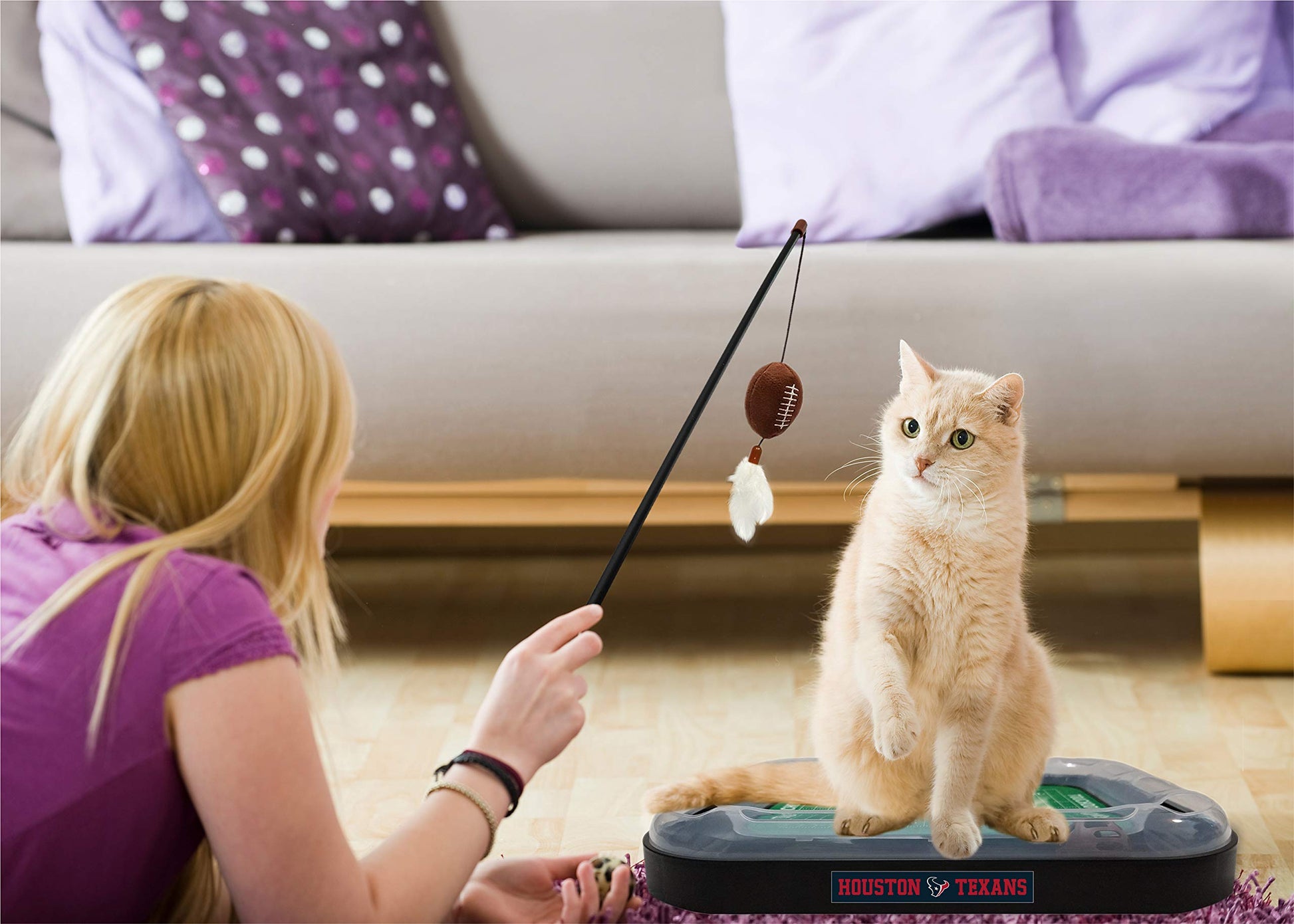 Pets First Catnip Toy HOUSTON TEXANS FOOTBALL FIELD CAT SCRATCHER TOY