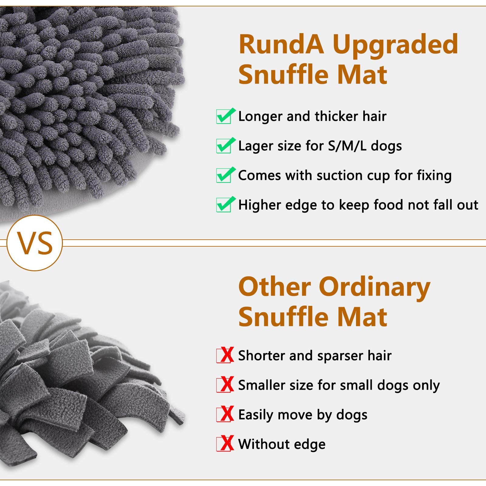 Rundik Snuffle Mat for Dogs, 17'' x 21'' Dog Sniffing Interactive Game