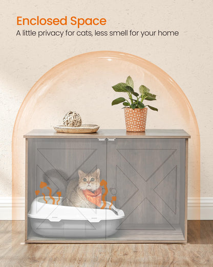 Feandrea Cat Litter Box Enclosure, Litter Box Furniture Hidden, Box