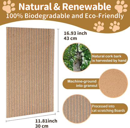 Natural Cork Cat Scratcher Boards for Wall Floor Natural Scratcher