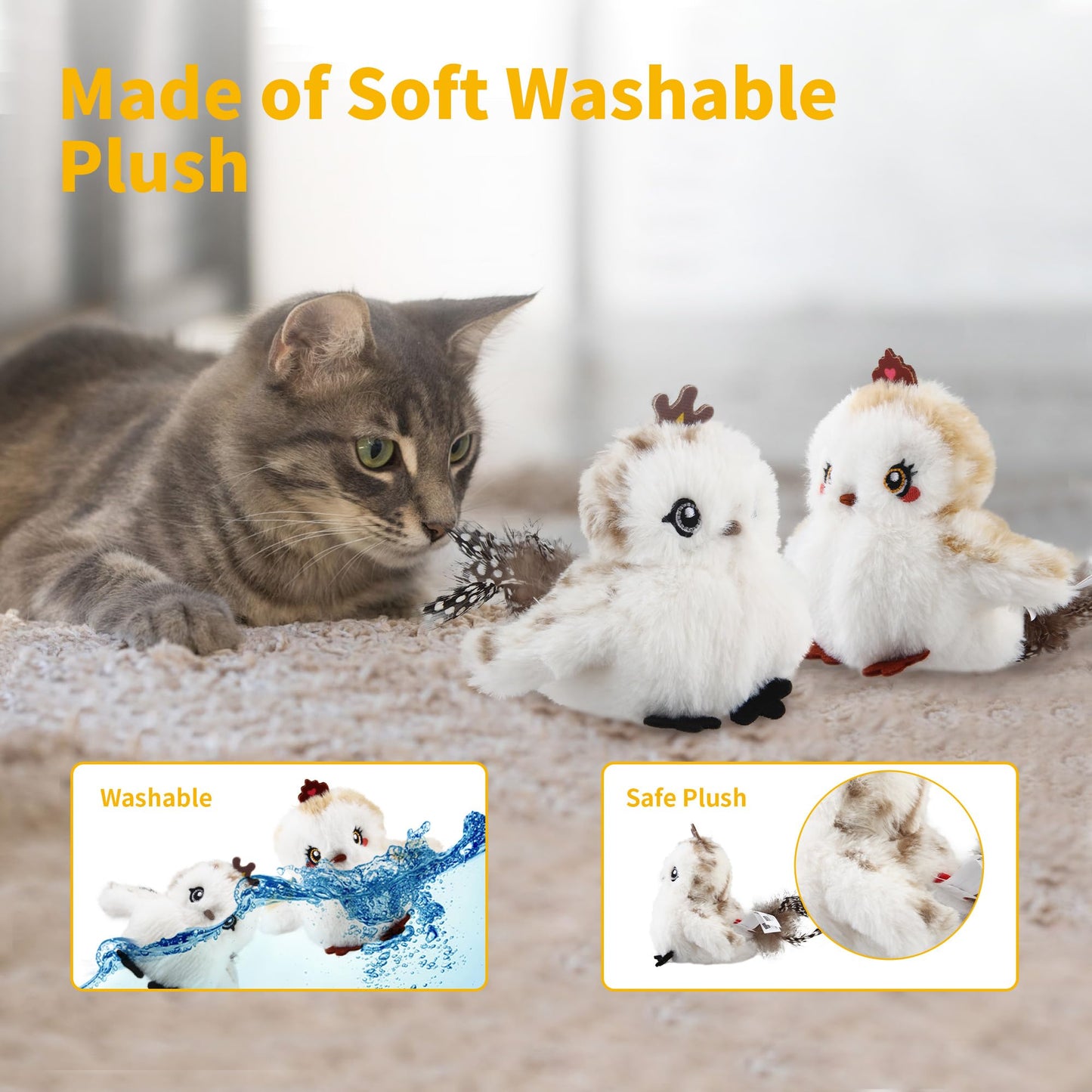 Gigwi Interactive Cat Toys for Indoor Cats, Flapping and Catnip