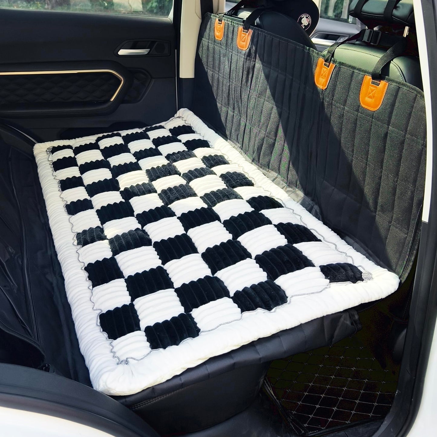 AEEISHOMEREFORM Backseat Pet Bed Mat, Truck Plaid Dog Bed for Car Seat