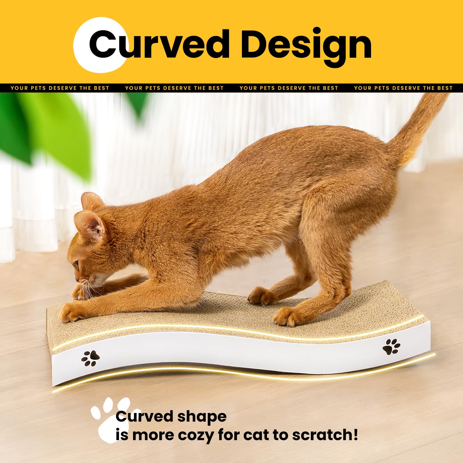 Cat Scratcher, Durable Scratch Pad, Corrugated Cardboard Pad