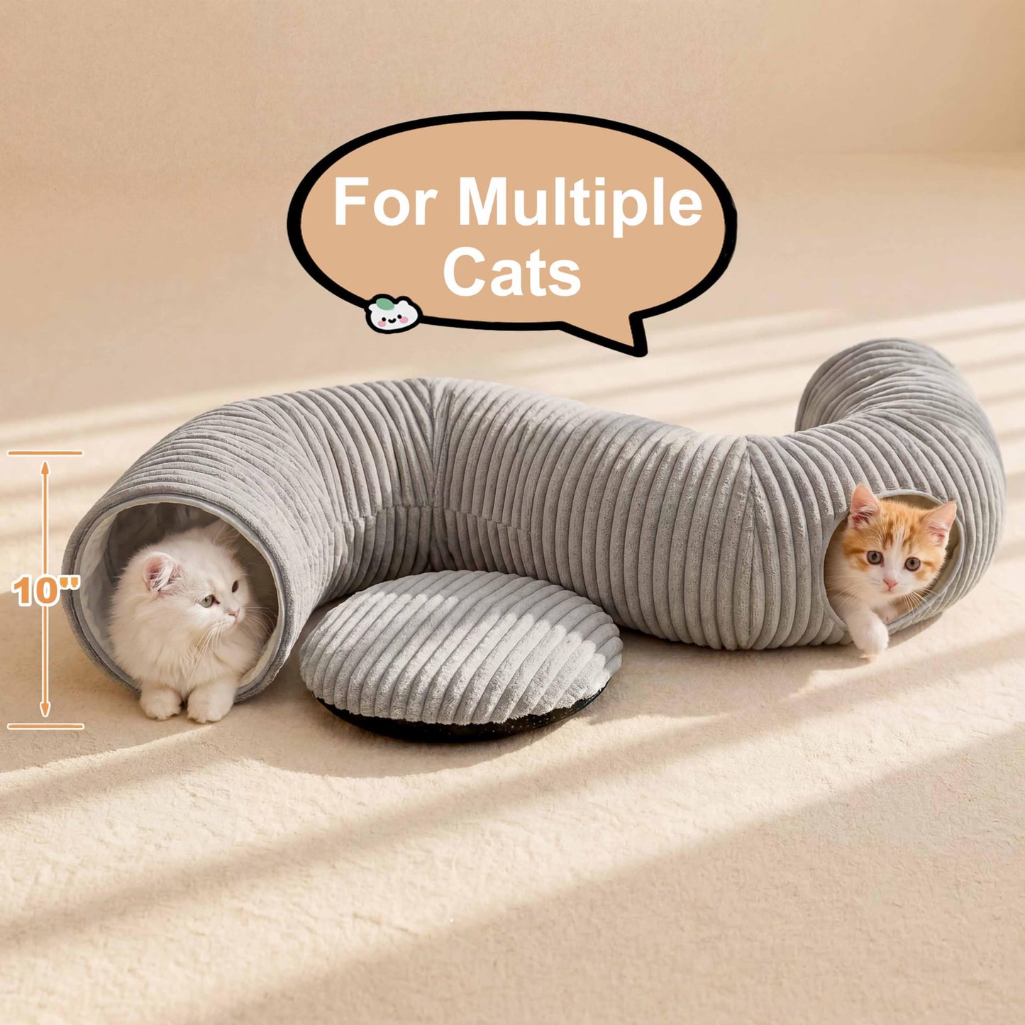 MOYMO Cat Tunnel Bed for Indoor Cats, Peekaboo Cat Cave Bed,Soft Bed