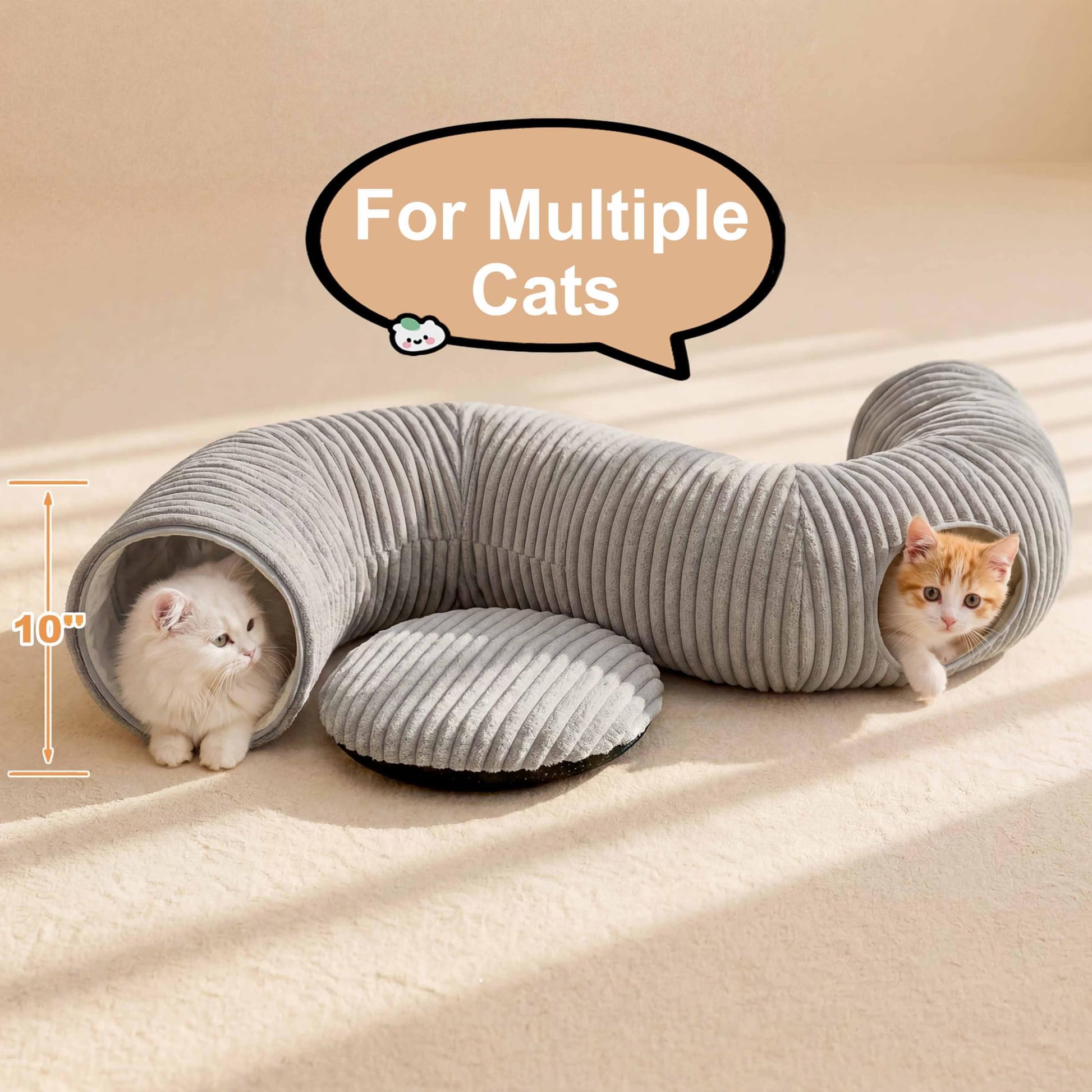 MOYMO Cat Tunnel Bed for Indoor Cats, Peekaboo Cat Cave Bed,Soft Bed