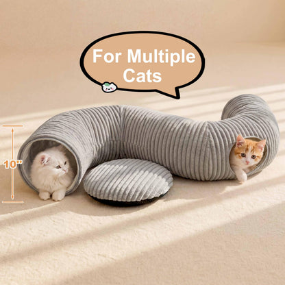 MOYMO Cat Tunnel Bed for Indoor Cats, Peekaboo Cat Cave Bed,Soft Bed