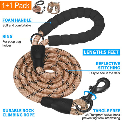 Beebiepet Heavy Duty Tactical Dog Harness for Large Dogs, No Harness