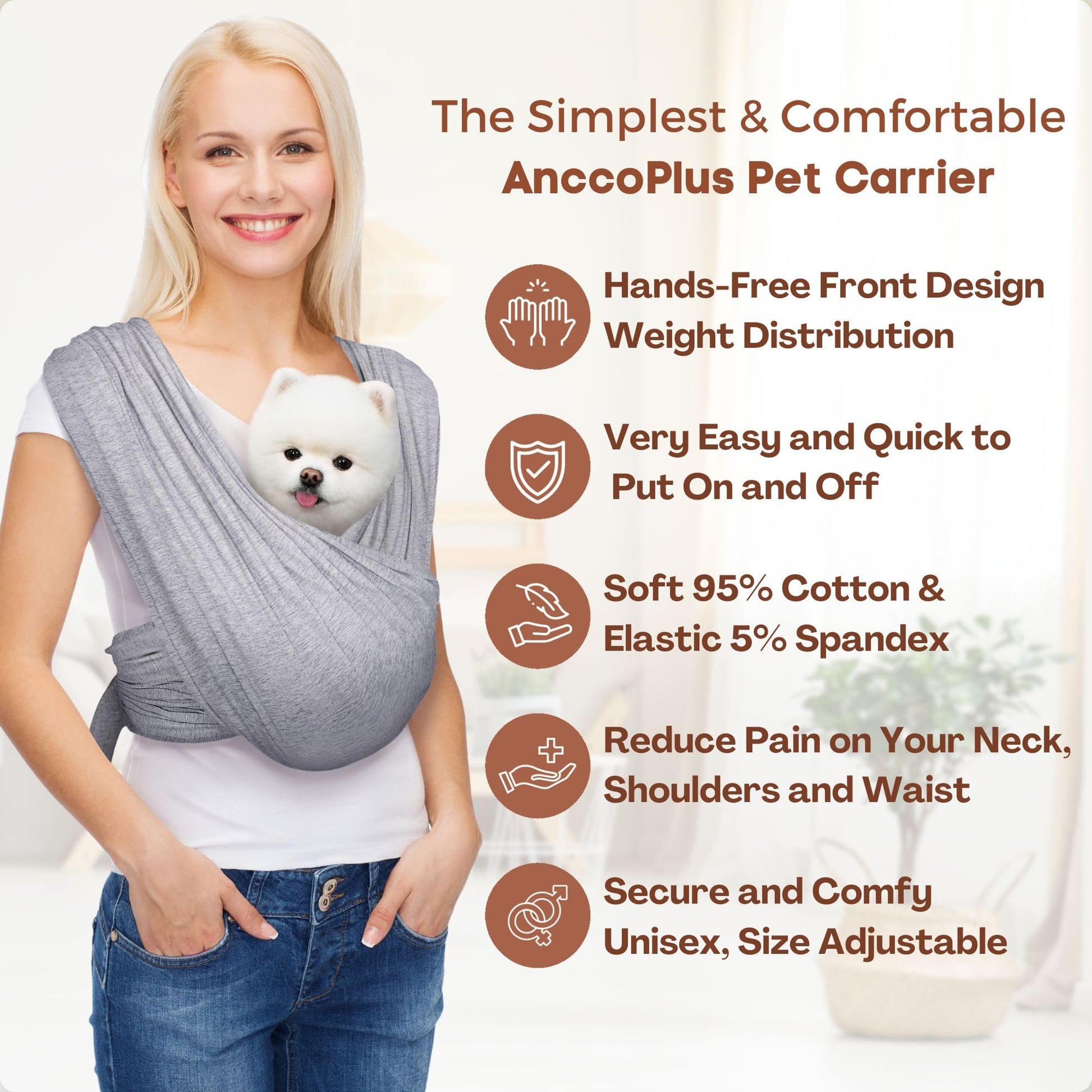 Dog Carrier for Small Dogs, Front Facing Dog Carrier Sling, Carrier