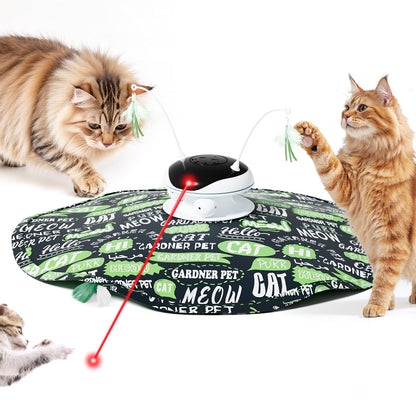 Interactive 5in1 Cat Toys Chargeable,Moving Feather,laser Toys